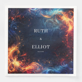 Servilleta De Papel De Cena Fiery Galaxy Boda Napkins