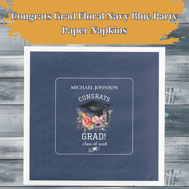 Servilleta De Papel De Cena Fiesta azul de la Marina Floral Grad (Subido por el creador)