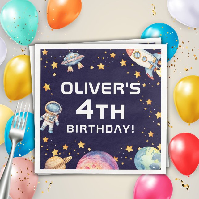 Servilleta De Papel De Cena Fiesta de cumpleaños de nave espacial moderna para (Subido por el creador)
