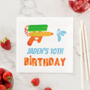 Servilleta De Papel De Cena Fiesta de Cumpleaños de Verano para Niños con Pist