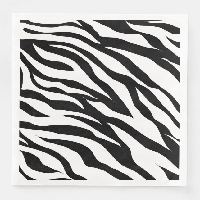 Servilleta De Papel De Cena Fiesta de cumpleaños safari con estampado de cebra (Anverso)