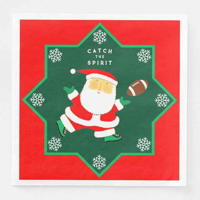 Servilleta De Papel De Cena Fiesta de Fútbol navidad (Anverso)