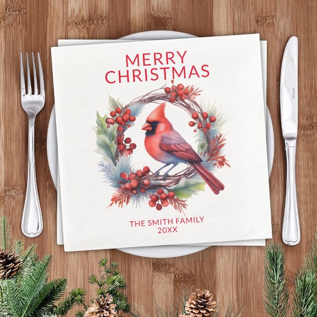 Servilleta De Papel De Cena Fiesta de Navidad Cardinal Rojo (Subido por el creador)