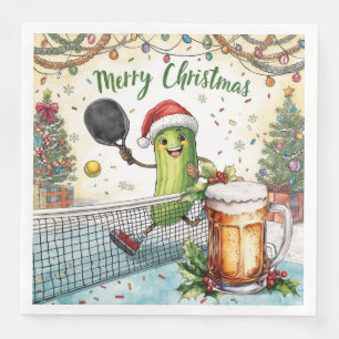 Servilleta De Papel De Cena Fiesta de Navidades de baloncesto con cerveza