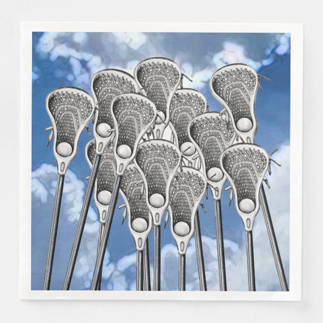 Servilleta De Papel De Cena Fiesta Lacrosse (Anverso)
