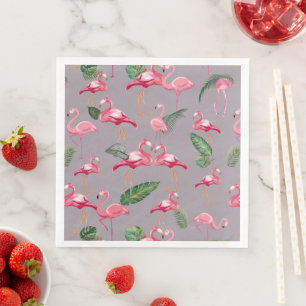 Servilleta De Papel De Cena Flamingos Aman Patrón 6