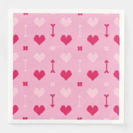 Servilleta De Papel De Cena Flechas de amor y pañales de papel de flores