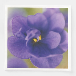 Servilleta De Papel De Cena Flor Azul Florecida de Saintpaulia Violeta Acercad