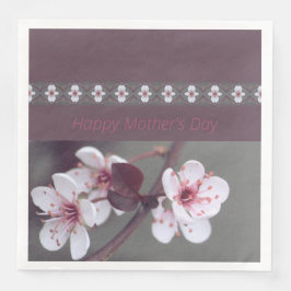 Servilleta De Papel De Cena Flor blanca