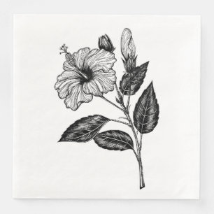 Servilleta De Papel De Cena Flor de Hibiscus III