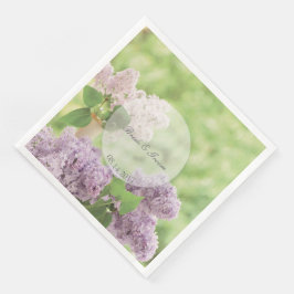 Servilleta De Papel De Cena Flor de primavera romántica Boda Lilac blanco flor