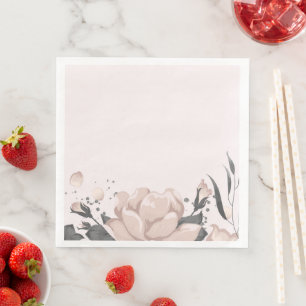 Servilleta De Papel De Cena flor de rosa polvorienta con capullos lindos boda