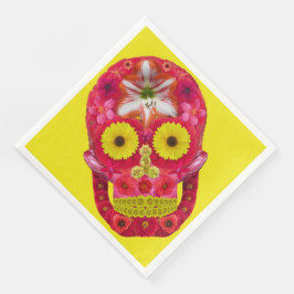 Servilleta De Papel De Cena Flor Skull 6