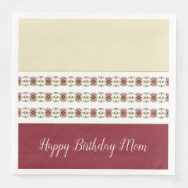 Servilleta De Papel De Cena Floral Acentuada Con Borgoña