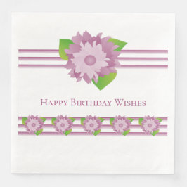 Servilleta De Papel De Cena Floral Púrpura Y Tiras