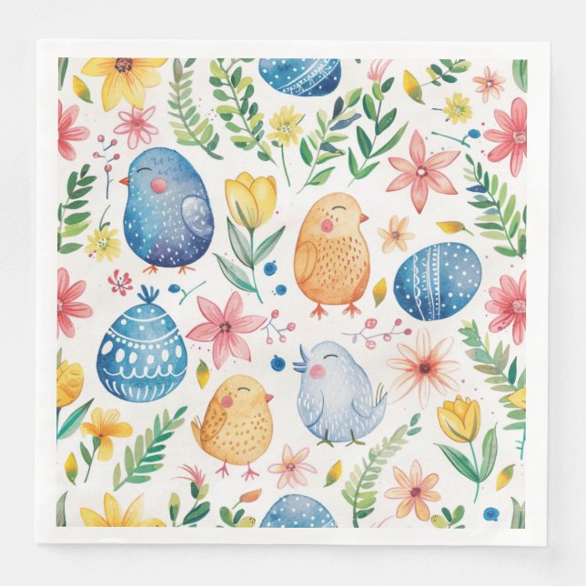 Servilleta De Papel De Cena Florecer de primavera Pascua 3 (Anverso)
