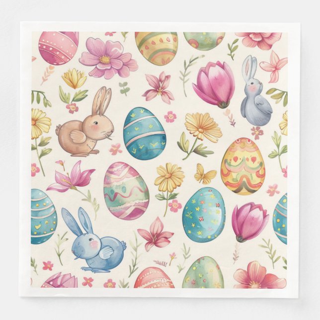 Servilleta De Papel De Cena Florecer de primavera Pascua 6 (Anverso)