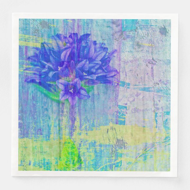 Servilleta De Papel De Cena Florencia en violeta azul (Anverso)