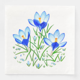 Servilleta De Papel De Cena Flores de crocus azules