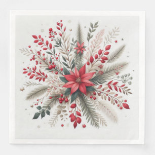 Servilleta De Papel De Cena Flores navidades