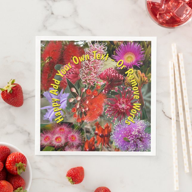 Servilleta De Papel De Cena Flores salvajes nativas australianas grandes (In situ)