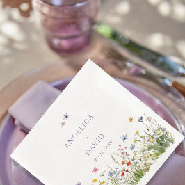 Servilleta De Papel De Cena Flores silvestres mariposas Boda Napkin