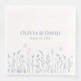 Servilleta De Papel De Cena Flores silvestres y mariposas Bodas Napkins