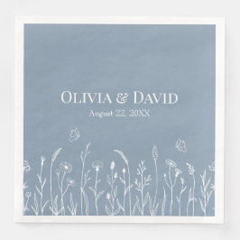 Servilleta De Papel De Cena Flores silvestres y mariposas Bodas Napkins