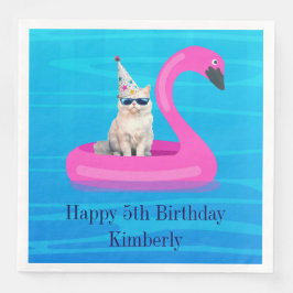 Servilleta De Papel De Cena Flotador de gato personalizado