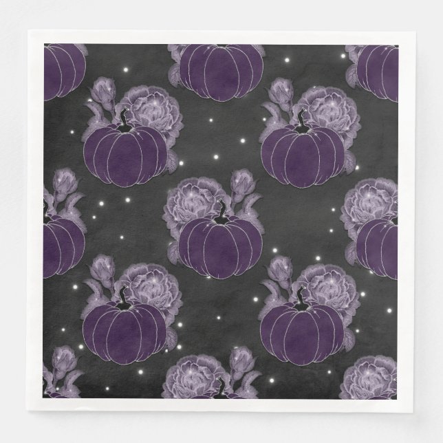SERVILLETA DE PAPEL DE CENA FLUJOS DE BOMBA SPOOKY PURPLE HALLOWEB (Anverso)