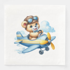 Servilleta De Papel De Cena Flying Teddy Bear Baby Shower