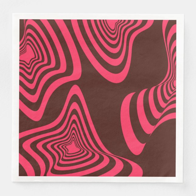 Servilleta De Papel De Cena Forma geométrica abstracta rosa, óptica, de moda y (Anverso)