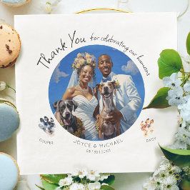 Servilleta De Papel De Cena Fotografía de personalizable con sus perros
