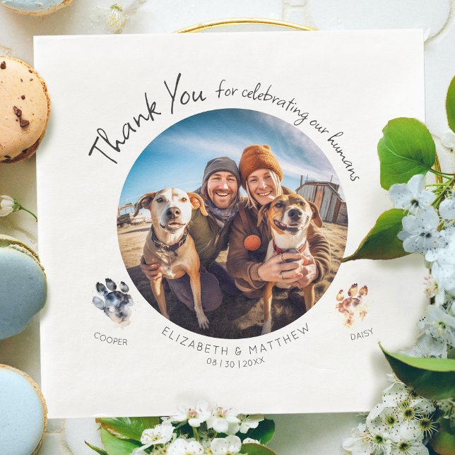 Servilleta De Papel De Cena Fotografía de personalizable con sus perros (Subido por el creador)
