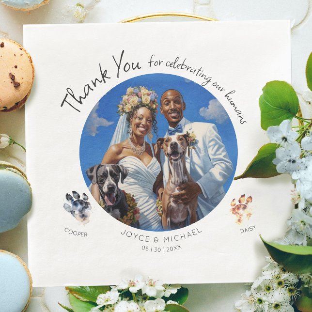 Servilleta De Papel De Cena Fotografía de personalizable con sus perros (Subido por el creador)