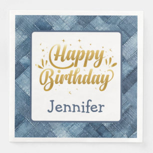 Servilleta De Papel De Cena Fun Blue Jean Denim Papel de cumpleaños Napkin
