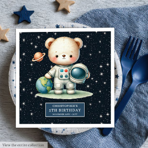 Servilleta De Papel De Cena Fun Teddy Astronauta Napkins Boy Birthday Personal