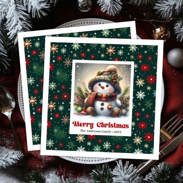 Servilleta De Papel De Cena Funny Christmas Snowman Napkins Editable Kids Styl (Funny Christmas Snowman Napkins Editable Kids Style Napkins

)