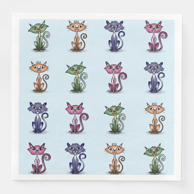 Servilleta De Papel De Cena Funny Cute Paper Napkin (Anverso)