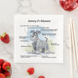 Servilleta De Papel De Cena Funny Schnauzer Paper Napkin