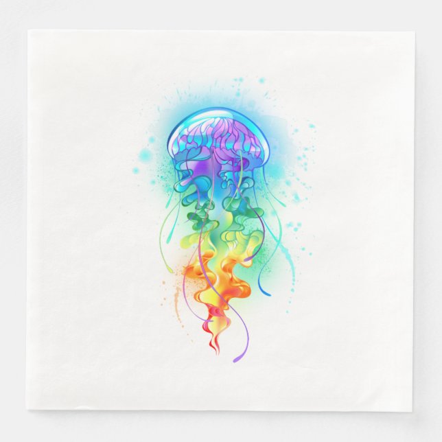 Servilleta De Papel De Cena Gallito arcoiris (Anverso)