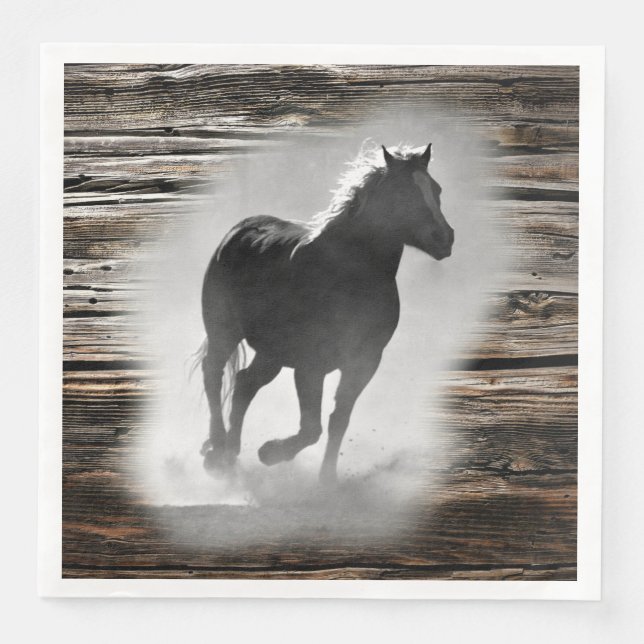 Servilleta De Papel De Cena Gallopaje de caballos salvajes (Anverso)
