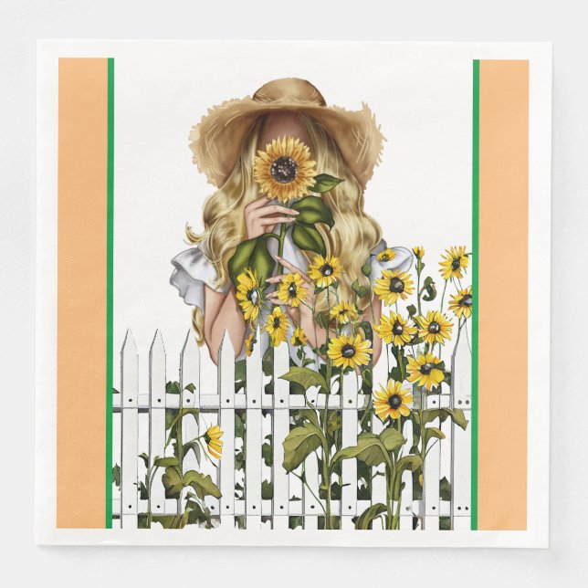 Servilleta De Papel De Cena Gardener del campo de otoño (Anverso)