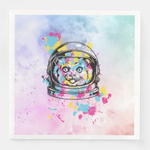 Servilleta De Papel De Cena Gata Astronauta