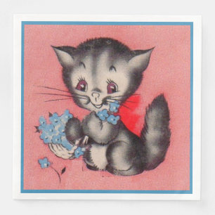 Servilleta De Papel De Cena gatito dulce