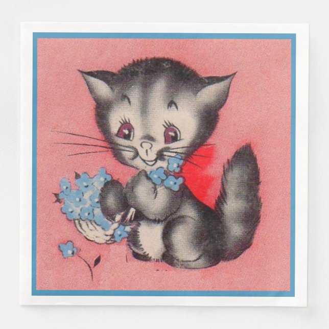 Servilleta De Papel De Cena gatito dulce (Anverso)