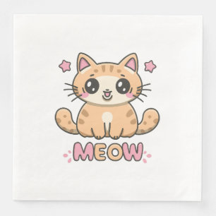 Servilleta De Papel De Cena gato lindo maúlla
