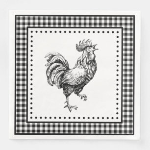 Servilleta De Papel De Cena Gingham de Gallo