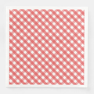 Servilleta De Papel De Cena Gingham Rojo
