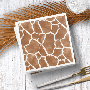 Servilleta De Papel De Cena Giraffe Patrón de piel albarda Marrón ID1152